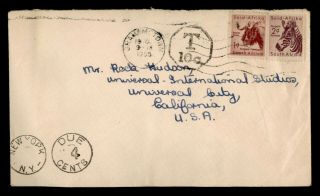 Dr Who 1955 South Africa Grahamstown To Usa Postage Due E70913