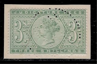 Great Britain 1880 - 1900 Queen Victoria 3 Shillings Judicature Fee Revenue Stamp