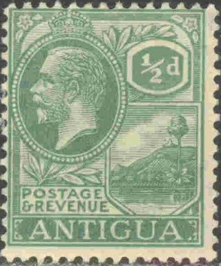 1921 Antigua 42 Hinged Single King George V Definitive