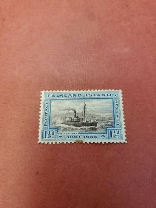 1933 Falkland Islands Whaling Ship Postage Sc.  67 1.  5p