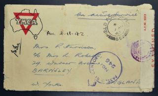 England From Egypt 1942 British Censored Fpo Oas Cover To Barnsley Great Britain