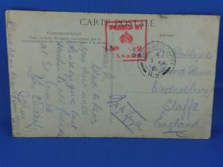 Gb Old Postcard Field Post Office 1915 To Wednesbury Censor (c2/141)