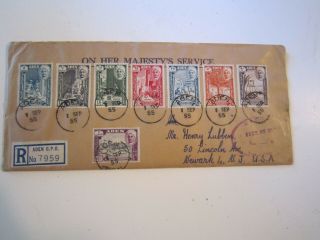 Aden 1955 Registered Cover To Usa