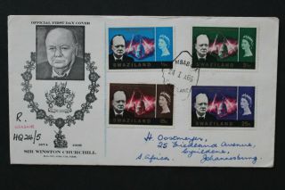 Db214 Swaziland 1966 Fdc Sir Winston Churchill