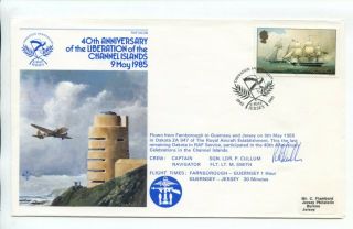 1985 Rsf (ac) 18 Signed Cover 40th Anniversary Liberation Channel Islands