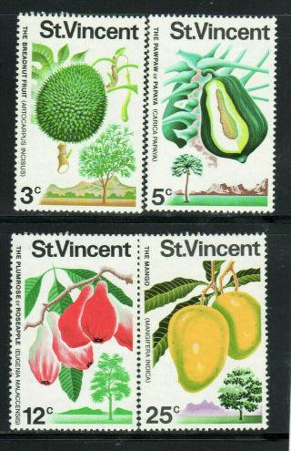 St.  Vincent 333 - 336 1972 Fruits Vf Nh O.  G