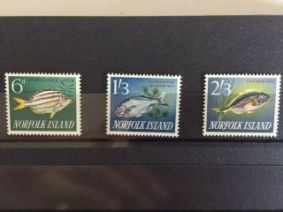 Norfolk Island 1962 Sg43,  46,  48 Fish Mnh