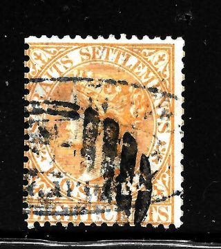 Hick Girl Stamp - Straits Settlements Sc 49 Queen Victoria,  1882 X8192