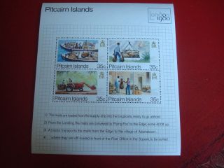 Pitcairn Islands - 1980 Postal Services - Minisheet - Unmounted Miniature