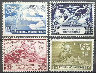 Bechuanaland Protectorate Stamp 1949 Upu Issue Scott 149 - 152 Sg138 - 141