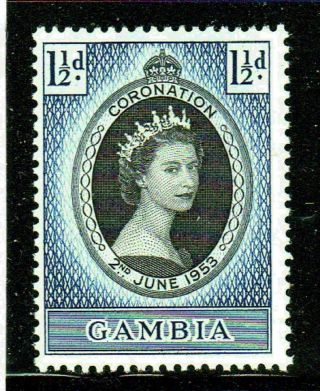Gambia 152 1953 Qeii Coronation Issue Vf Nh O.  G
