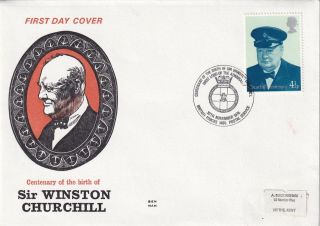Gb - 1974 - Centenary Of Birth Of Sir Winston Churchill - First Day Cover 025