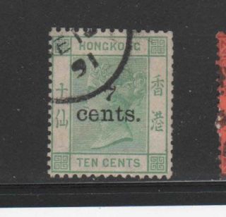Hong Kong 64 1891 7c On 10c Queen Victoria F - Vf