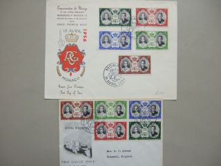 Two Monaco 1956 Fdc With Different Pictures