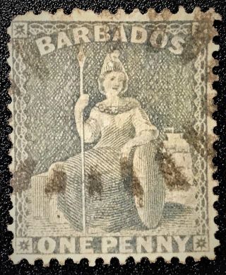 Barbados 1875 Sc 51a Britannia Grey - Blue Lh Ng Fair (book 2)