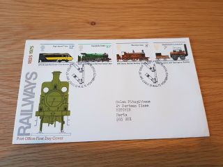 Gb Stamps - Commemorative First Day Cover Fdc Railways 1975 Inc Insert