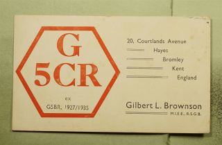 Dr Who 1956 Gb Qsl Ham Radio G5cr Postcard To Usa Pair Airmail E45013