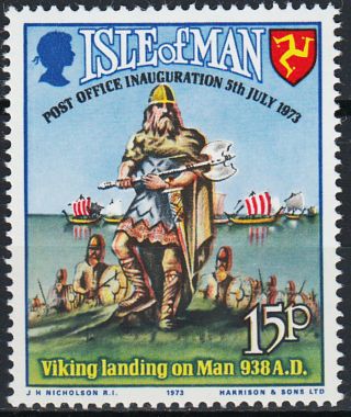 Isle Of Man Post Office Inauguration Vikings 1973 Mnh - 1,  25 Euro
