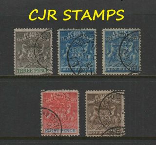 Rhodesia 1892 Group To 1/ - (5 X Stamps) - Fine Cto Cancels