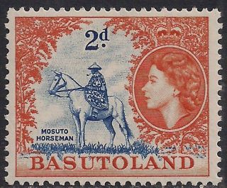 Basutoland 1954 - 58 Qe2 2d Mosuto Horseman Mm Sg 45 (t95)