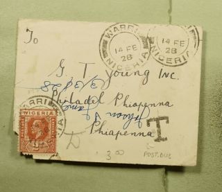 Dr Who 1928 Nigeria Warri To Usa Postage Due E73268