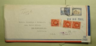 Dr Who 1950 South Africa Airmail To Usa Postage Due E51897