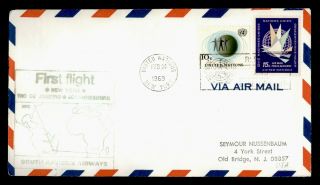 Dr Who 1969 United Nations Ny First Flight South African Airways Airmail C124230