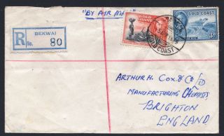 Gold Coast 1949 Registered Cover From Bekwai To Brighton,  England - (24)