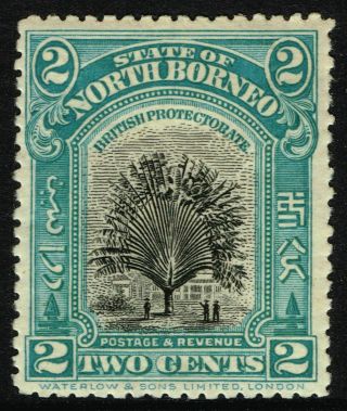 Sg 160 North Borneo 1909 - 2c Black & Green - Mounted