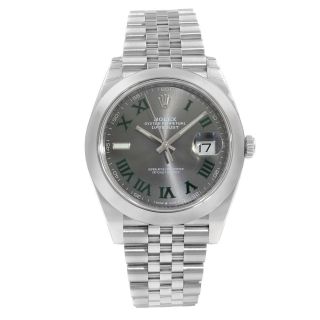 Rolex Datejust 41 Green Roman Grey Dial Jubilee Automatic Men Watch M126300 - 0014