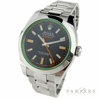 Rolex Milgauss Oyster Perpetual Stainless Steel Wristwatch 116400gv 2016