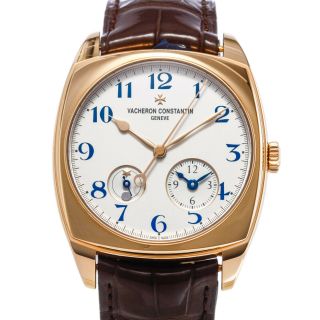 Vacheron Constantin Harmony Dual Time 18k Rose Gold Automatic Watch 7810 40x49mm