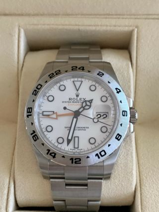 Rolex Explorer Ii Stainless Steel Gmt Date 216570 November 2017 Box And Papers