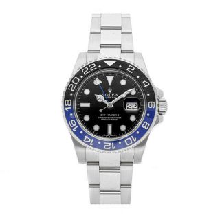 Rolex Gmt - Master Ii Batman Auto Steel Mens Bracelet Watch Date 116710blnr