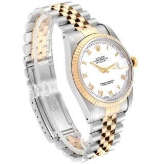 Rolex Datejust Steel Yellow Gold White Dial Mens Watch 16233 Box Papers 3