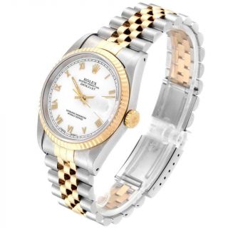 Rolex Datejust Steel Yellow Gold White Dial Mens Watch 16233 Box Papers 4
