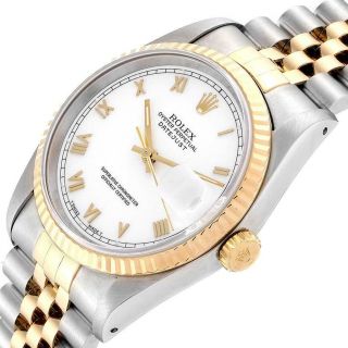 Rolex Datejust Steel Yellow Gold White Dial Mens Watch 16233 Box Papers 5