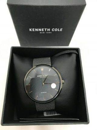 Kenneth Cole Black Stainless Steel Mens Watch Kc50638002 Nib