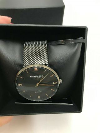 Kenneth Cole Black Stainless Steel Mens Watch KC50638002 NIB 2