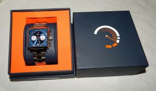 $345 Chicane Racer Blue,  White/red Eye Chronograph Stainless Steel Watch