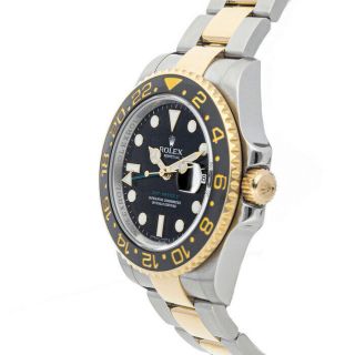 Rolex GMT Master II Auto Steel Yellow Gold Mens Oyster Bracelet Watch 116713LN 3