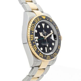 Rolex GMT Master II Auto Steel Yellow Gold Mens Oyster Bracelet Watch 116713LN 4
