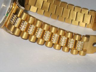 Mens Rolex Day - Date President Gold Quickset Diamonds Everywhere 6