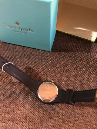 Kate Spade York Goldtone Rumsey Black and White Polka Dot Silicone Watch 4