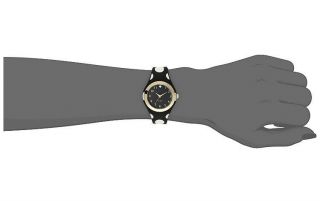 Kate Spade York Goldtone Rumsey Black and White Polka Dot Silicone Watch 7