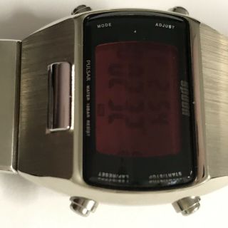 Pulsar W620 - 4230 Digital Led Spoon Watch Mens Red Face 8
