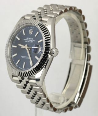Rolex DateJust 41 126334 Blue Stainless Steel 18k Bezel Jubilee 41mm Swiss Watch 2