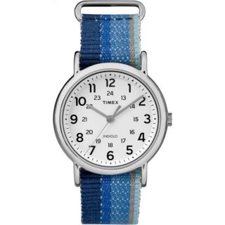 Timex Tw2r10200,  Unisex " Weekender " Striped Nylon Slip - Thru Watch,  Indiglo