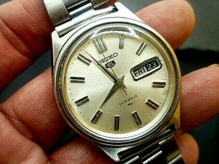 Mens 36mm Seiko 5 23j Automatic 5126 - 7010 Ss 8 3/4 " Wrist Vintage 1967