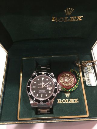 Rolex Submariner 16800 Vintage 1985 Black Dial Stainless Steel Watch With Boxes